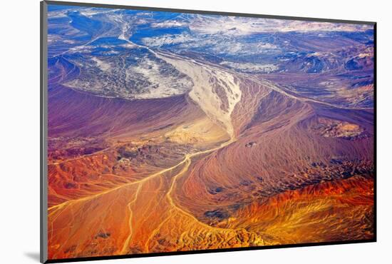 Aerial view of land pattern on Atacama Desert, Chile-Keren Su-Mounted Photographic Print