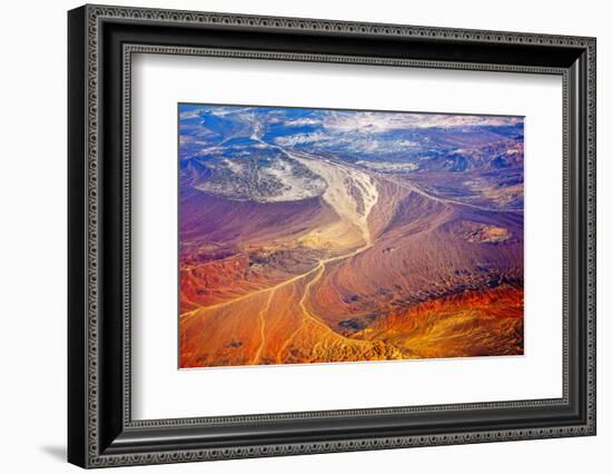 Aerial view of land pattern on Atacama Desert, Chile-Keren Su-Framed Photographic Print
