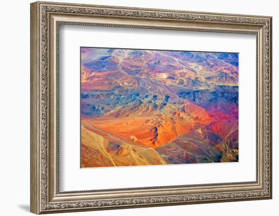 Aerial view of land pattern on Atacama Desert, Chile-Keren Su-Framed Photographic Print