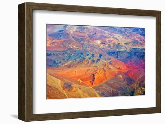 Aerial view of land pattern on Atacama Desert, Chile-Keren Su-Framed Photographic Print