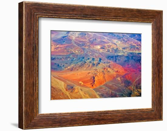 Aerial view of land pattern on Atacama Desert, Chile-Keren Su-Framed Photographic Print