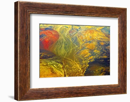 Aerial view of land pattern on Atacama Desert, Chile-Keren Su-Framed Photographic Print