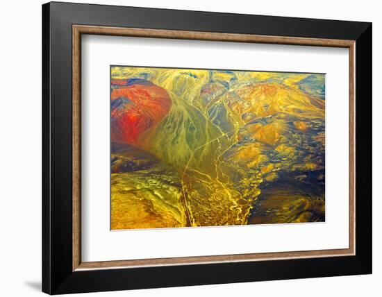 Aerial view of land pattern on Atacama Desert, Chile-Keren Su-Framed Photographic Print