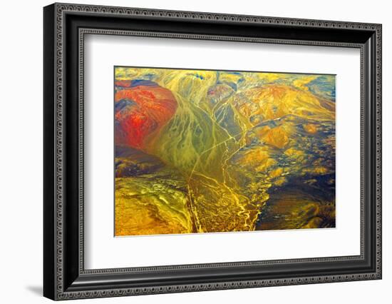 Aerial view of land pattern on Atacama Desert, Chile-Keren Su-Framed Photographic Print