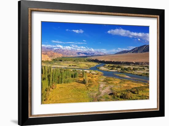 Aerial View of Leh City, Landscape of Ladakh, Jammu and Kashmir, India-Rudra Narayan Mitra-Framed Photographic Print