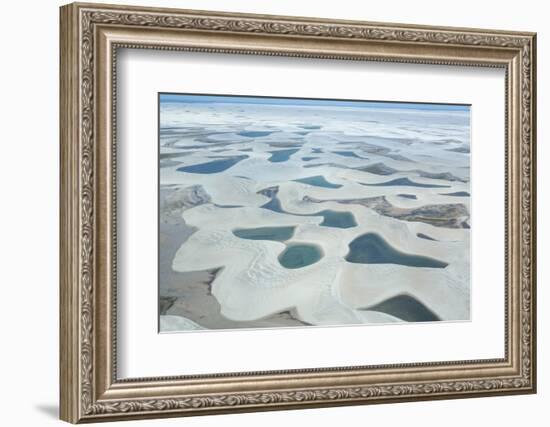 Aerial View of Lencois Maranhenses National Park in Maranhao State, Brazil-Alex Saberi-Framed Photographic Print