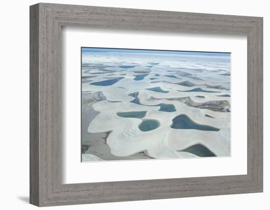 Aerial View of Lencois Maranhenses National Park in Maranhao State, Brazil-Alex Saberi-Framed Photographic Print