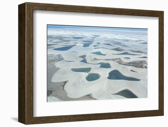 Aerial View of Lencois Maranhenses National Park in Maranhao State, Brazil-Alex Saberi-Framed Photographic Print