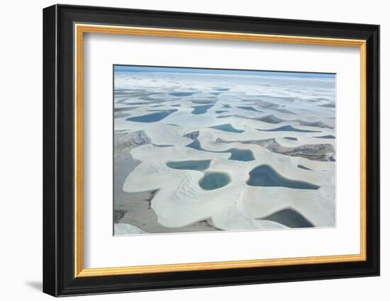 Aerial View of Lencois Maranhenses National Park in Maranhao State, Brazil-Alex Saberi-Framed Photographic Print