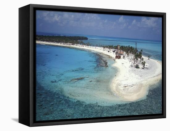 Aerial View of Lighthouse Reef, Belize-Greg Johnston-Framed Premier Image Canvas