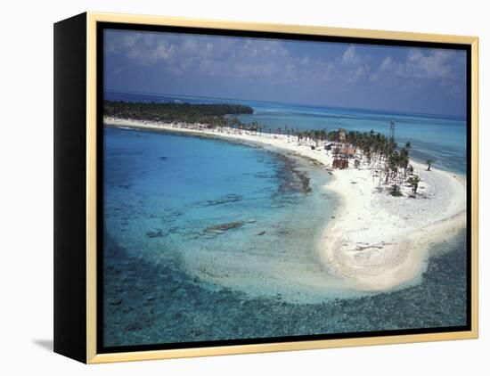 Aerial View of Lighthouse Reef, Belize-Greg Johnston-Framed Premier Image Canvas