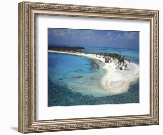 Aerial View of Lighthouse Reef, Belize-Greg Johnston-Framed Photographic Print