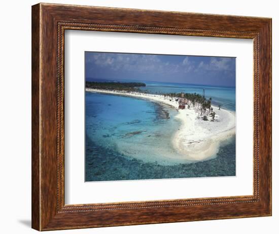 Aerial View of Lighthouse Reef, Belize-Greg Johnston-Framed Photographic Print