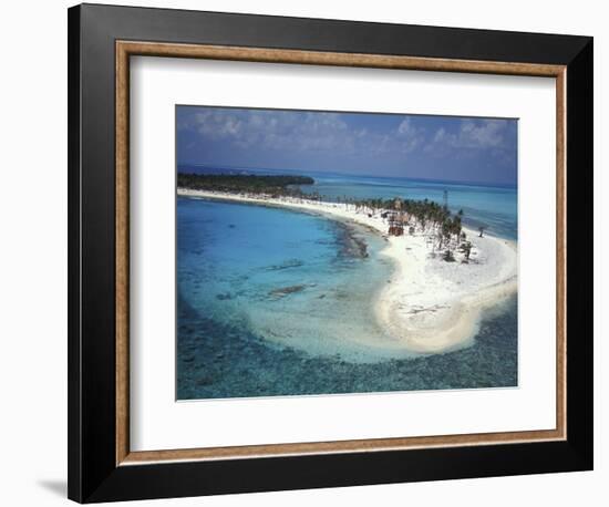 Aerial View of Lighthouse Reef, Belize-Greg Johnston-Framed Photographic Print