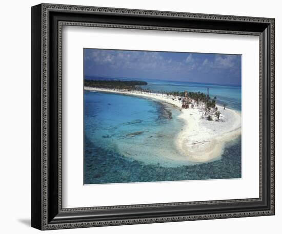 Aerial View of Lighthouse Reef, Belize-Greg Johnston-Framed Photographic Print