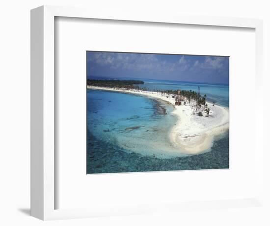 Aerial View of Lighthouse Reef, Belize-Greg Johnston-Framed Photographic Print