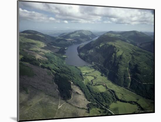 Aerial View of Loch Eck Looking South, Strathclyde, Scotland, United Kingdom-Adam Woolfitt-Mounted Photographic Print