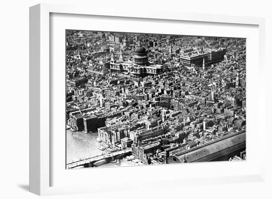 Aerial View of London, Showing St Paul's Cathedral, 1926-null-Framed Giclee Print