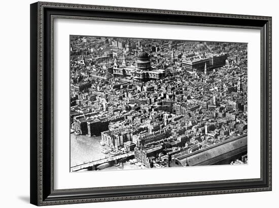 Aerial View of London, Showing St Paul's Cathedral, 1926-null-Framed Giclee Print