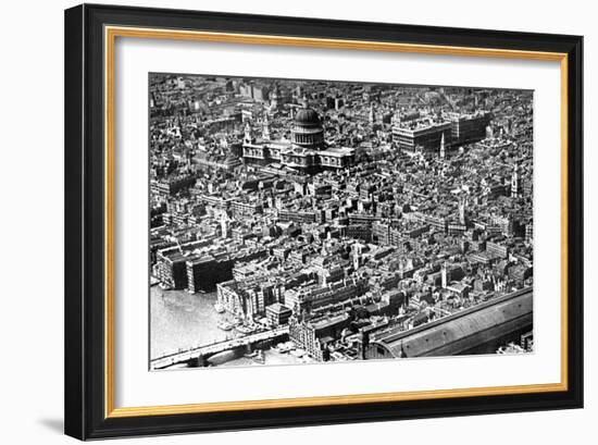 Aerial View of London, Showing St Paul's Cathedral, 1926-null-Framed Giclee Print