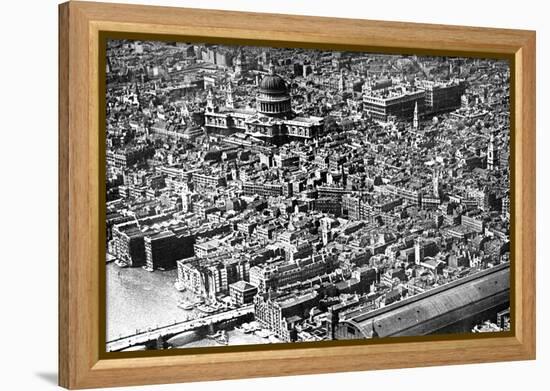 Aerial View of London, Showing St Paul's Cathedral, 1926-null-Framed Premier Image Canvas