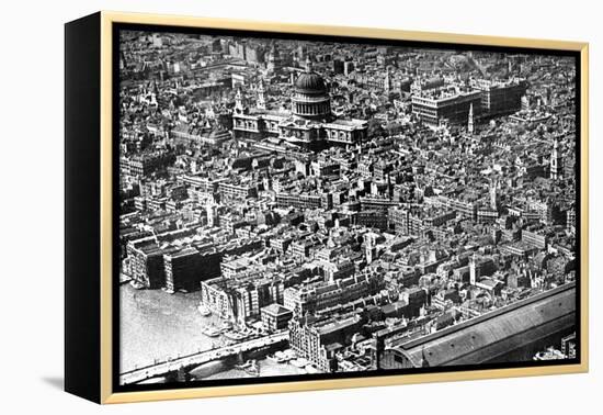 Aerial View of London, Showing St Paul's Cathedral, 1926-null-Framed Premier Image Canvas