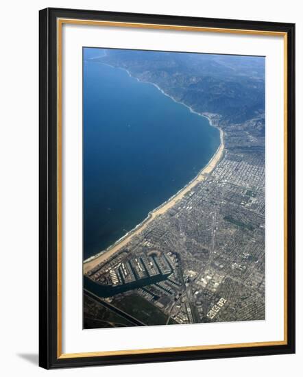 Aerial View of Los Angeles with Marina Del Rey Below, California, USA-Ethel Davies-Framed Photographic Print