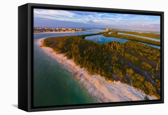 Aerial view of Lovers Key State Park, Florida, USA-null-Framed Premier Image Canvas