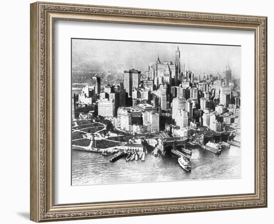 Aerial View of Lower New York, USA, 1926-null-Framed Giclee Print