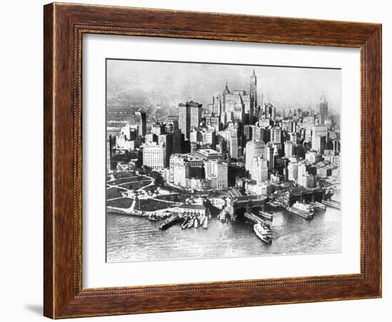 Aerial View of Lower New York, USA, 1926-null-Framed Giclee Print