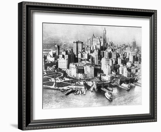 Aerial View of Lower New York, USA, 1926-null-Framed Giclee Print