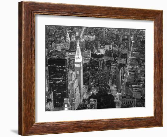 Aerial view of Manhattan, NYC-Michel Setboun-Framed Art Print