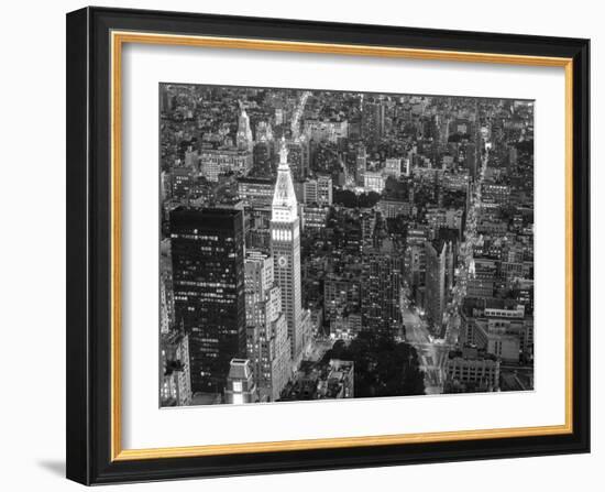 Aerial view of Manhattan, NYC-Michel Setboun-Framed Art Print