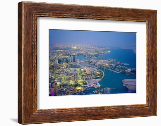 Aerial view of marina, Abu Dhabi, United Arab Emirates.-Keren Su-Framed Photographic Print