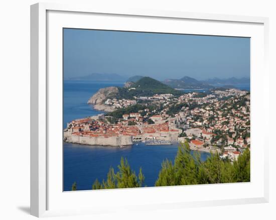 Aerial View of Medieval Walled City, Dubrovnik, Croatia-Lisa S. Engelbrecht-Framed Photographic Print