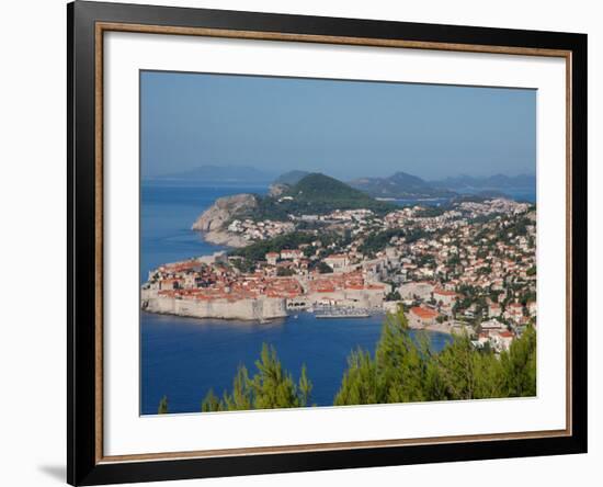 Aerial View of Medieval Walled City, Dubrovnik, Croatia-Lisa S. Engelbrecht-Framed Photographic Print