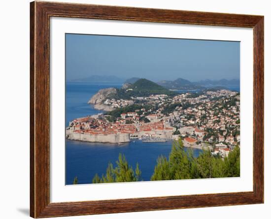 Aerial View of Medieval Walled City, Dubrovnik, Croatia-Lisa S. Engelbrecht-Framed Photographic Print