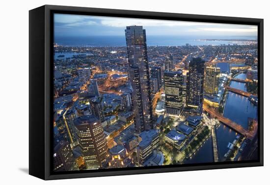 Aerial View of Melbourne at Dusk-John Gollings-Framed Premier Image Canvas