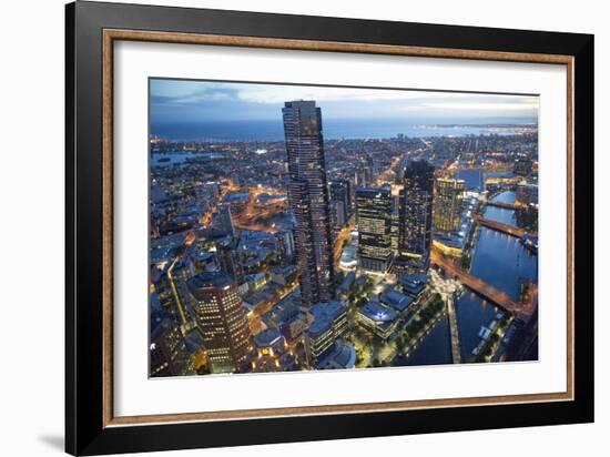 Aerial View of Melbourne at Dusk-John Gollings-Framed Photographic Print