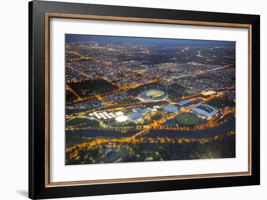 Aerial View of Melbourne at Night-John Gollings-Framed Photographic Print