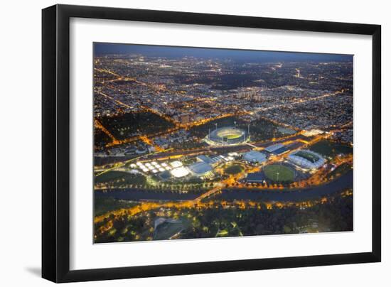 Aerial View of Melbourne at Night-John Gollings-Framed Photographic Print