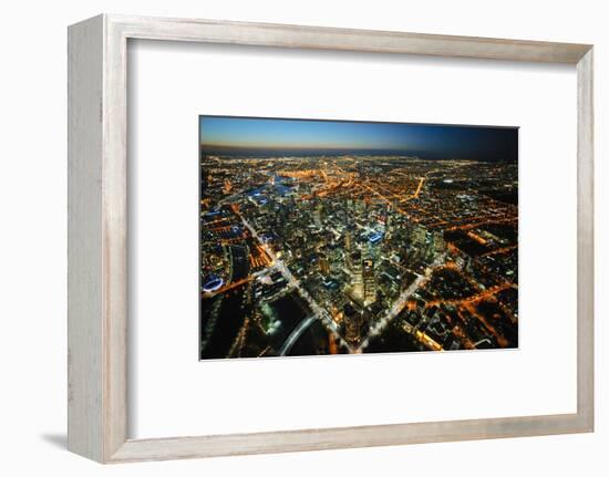 aerial view of Melbourne, cityscape and rooftops, Australia-John Gollings-Framed Photo