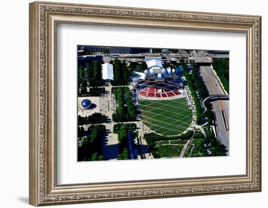 Aerial view of Millennium Park, Chicago, Illinois, USA-null-Framed Photographic Print