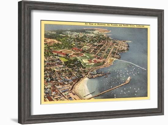 Aerial View of Monterey Bay, California-null-Framed Art Print