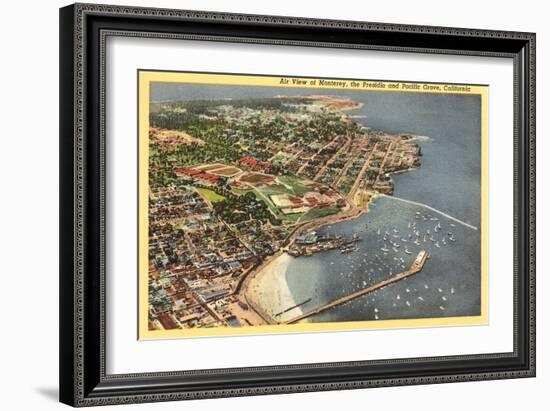 Aerial View of Monterey Bay, California-null-Framed Art Print