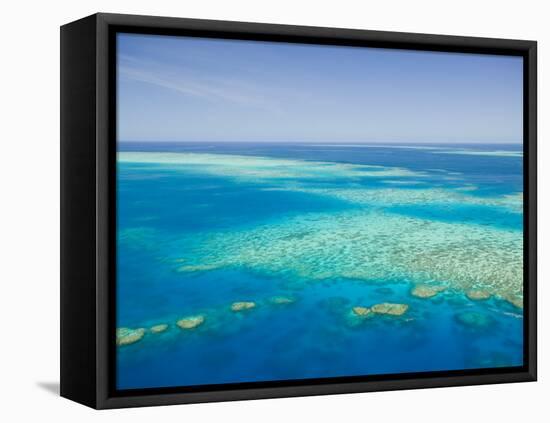 Aerial View of Moore Reef, The Great Barrier Reef, Cairns Area, North Coast, Queensland-Walter Bibikow-Framed Premier Image Canvas