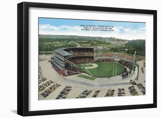 Aerial View of New Milwaukee County Stadium - Milwaukee, WI-Lantern Press-Framed Art Print