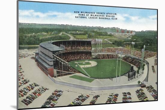 Aerial View of New Milwaukee County Stadium - Milwaukee, WI-Lantern Press-Mounted Art Print