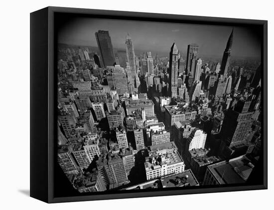 Aerial View of New York City Looking Uptown-Andreas Feininger-Framed Premier Image Canvas