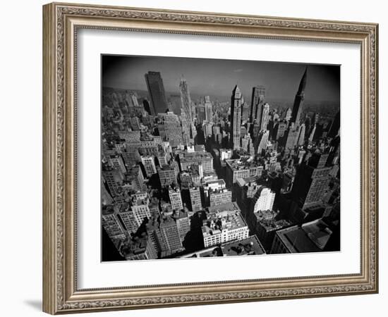 Aerial View of New York City Looking Uptown-Andreas Feininger-Framed Photographic Print